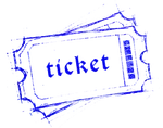 a line drawing of a cinema ticket